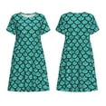 thumbnail image 5 of Defioc Aquamarine Glitter Pattern Womens Summer Dresses Short Sleeve Sundress 2025 Beach Vacation Dresses with Pockets -3X-Large, 5 of 6