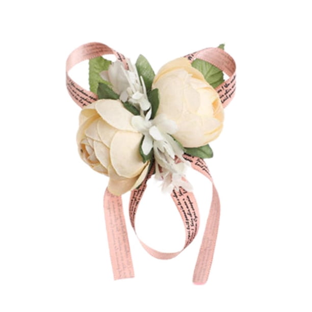 Nupcial Muñeca Flor Boda Fiesta Baile Muñeca Mano Flor Pulsera Para Mujeres Y Niñas Yuarrent HA040424-01