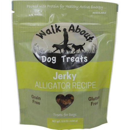 UPC: 0856893007400 | Walkabout Pet Treats WA10016 5.5 oz Walk About Grain Free Dog Jerky – Alligator