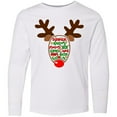 thumbnail image 3 of Inktastic Christmas Reindeer Face with Names and Red Nose Long Sleeve Youth T-Shirt, 3 of 5
