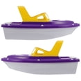 thumbnail image 5 of KAKOWELY 2 barcos de juguete de colores, yates de dibujos animados, juguetes de plástico para niños, barcos de playa, 5 of 5