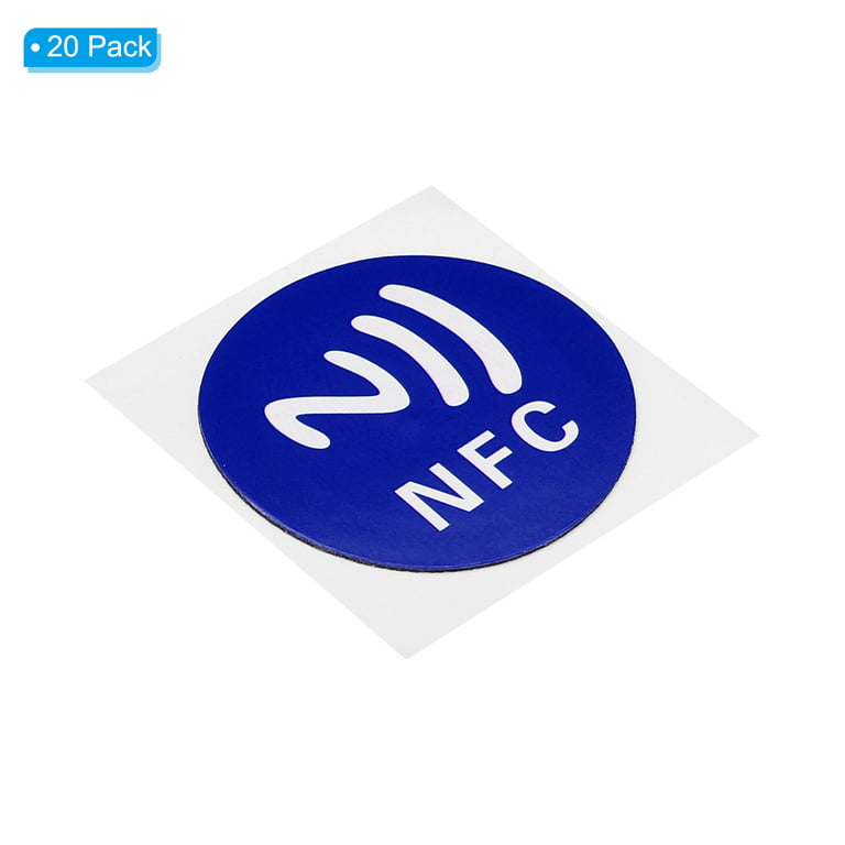 Uxcell NFC Sticker NFC213 Tag Sticker 144 Bytes Memory Blank Round NFC Tags  Blue 20 Pack
