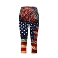 thumbnail image 5 of Cutuoiiu Womens Fashion Independence Day Print Capri Leggings Tight Yoga Pants for Sports Gifts, 5 of 5