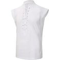 thumbnail image 2 of SwiftWear Tank Top T Shirts for Men Stand-up Collar Sleeveless Cotton Linen Casual Shirts for Men White S, 2 of 4