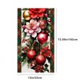 thumbnail image 3 of Puntoco Mantel de lino blanco con diseño de campanas rojas para mesa de Navidad, decoración de mesa, mantel para el hogar, cojín para mesa de café, 3 of 6