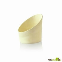 Packnwood 210WFRY1 3 oz Slanted Wood Cup - 2.1 in. Dia. - 2.75 & 1 in.
