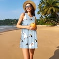 thumbnail image 3 of Fotbe Skiing penguin Bear Vestido de Verano sin Mangas para Mujer – Vestido Midi Línea A, Estilo Camiseta Floral, Vestido Playero Casual y Fluido, 3 of 7