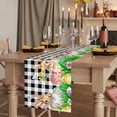 thumbnail image 2 of Table Runners 72 Inches Long Dress Scarves, Easter Bunny Farmhouse Kitchen Table Runner, Coffee Tablerunners, Spring Easter Eggs Chicken Black White Plaid 18x72 Inch, 2 of 9