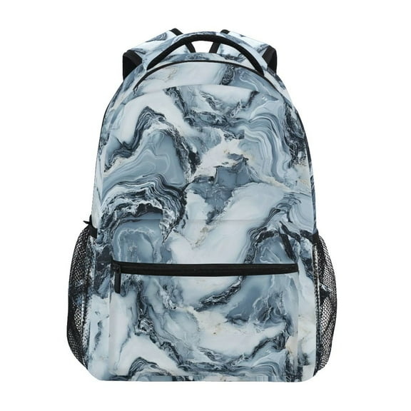 ALAZA Stylish Backpack Blue Marble Elementary Bookbag Personalized Laptop School Bags Travel Daypack