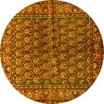 thumbnail image 1 of Ahgly Company Machine Washable Indoor Round Persian Yellow Traditional Area Rugs, 7' Round, 1 of 4