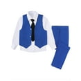 thumbnail image 2 of Boys Vest Suits 4 Piece Outfit Tuxedo Set,Formal Suit for Boys with Vest Pants Shirt and Tie,Royal Blue,Size 2-16, 2 of 5