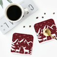 thumbnail image 5 of Disketp Christmas Buffalo Plaid Funny Coasters,4 Pcs Leather Coasters With Holder, Perfect Housewarming Hostess Gifts,Protect Furniture From Water Marks Scratch, 5 of 9