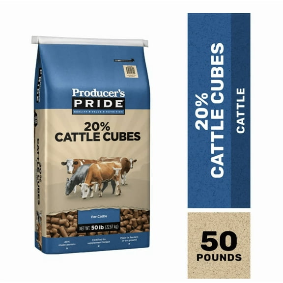Producer's Pride 20% Cubed Cattle Feed, 50 lb. Bag