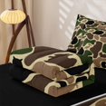 thumbnail image 6 of Manfei Retro Camouflage Zipper Twin Comforter Sets with Fitted Sheet and 2 Pillowcases,Woodland Bear Zipper Bedding Set,Brown Green,Black Reversible,4pcs, 6 of 8