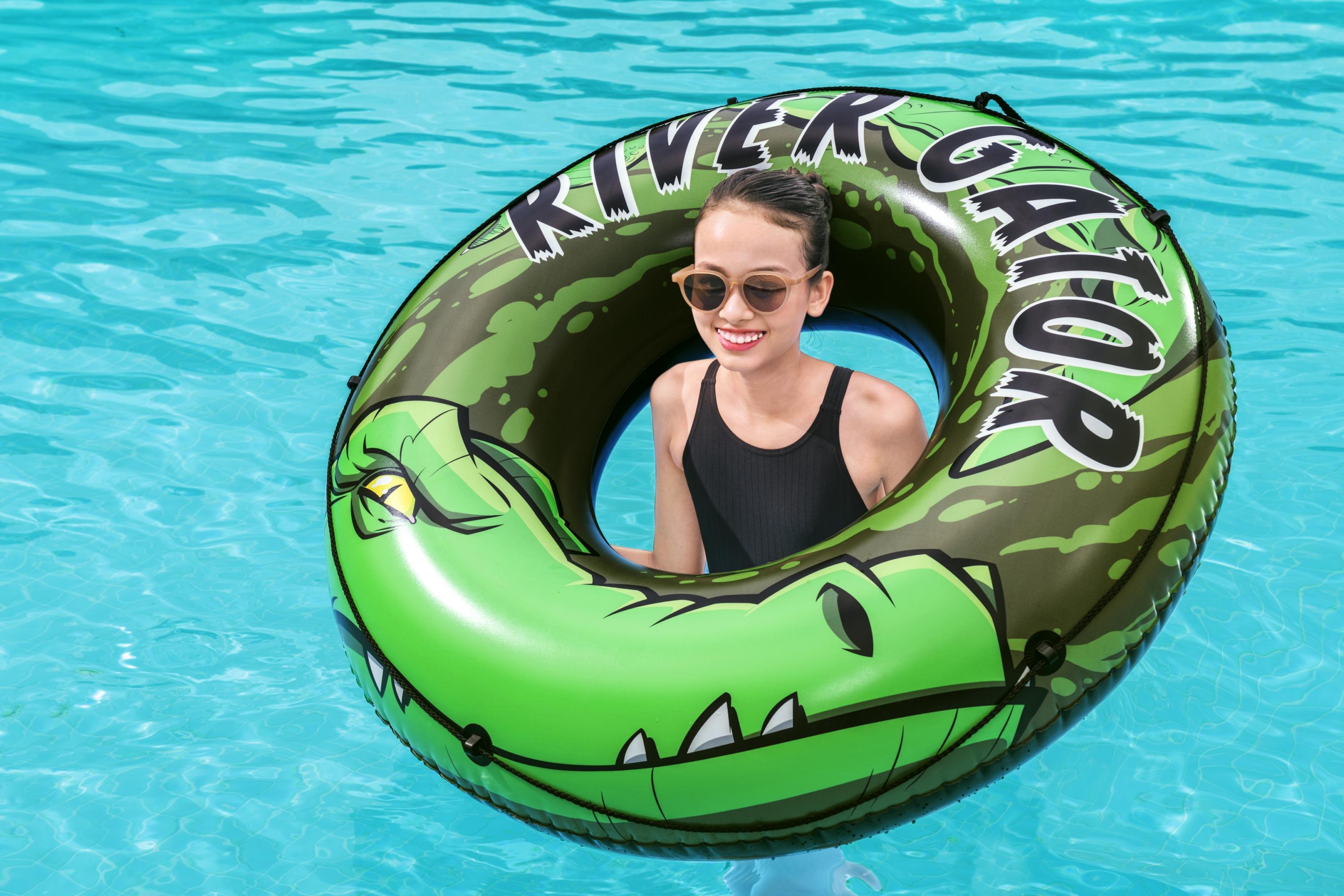 H2OGO! Green River Gator 47" Pool Ring Float with Grab Rope, Adult Unisex - image 6 of 9