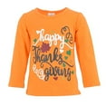 thumbnail image 4 of Unique Baby Girls 2 Piece "Happy Thanksgiving" Orange and Brown Fall Outfit (9), 4 of 5