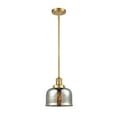 thumbnail image 3 of Innovations Lighting  Franklin Restoration Bell - 1 Light 8" Stem Hung Mini Pendant Silver Plated Mercury/Satin Gold, 3 of 5