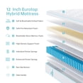 thumbnail image 6 of Queen Mattress,VIZIM 12 Inch Wave Memory Foam & Pocket Spring Hybrid Mattress in a Box for Pressure Relief, CertiPUR-US Certified, 6 of 11