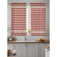 thumbnail image 2 of Country Star Plaid Curtains 45 Inch Length, Sheer Curtains for Bedroom Living Room Window Retro Red American Farm Barn Berry Rod Pocket Drapes Kitchen Curtains Small Half Window 42"x45" 2 Panels, 2 of 6