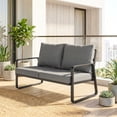 thumbnail image 2 of Outsunny Outdoor Sofa with Thick Cushions 2 Seater, Light Grey, 2 of 10