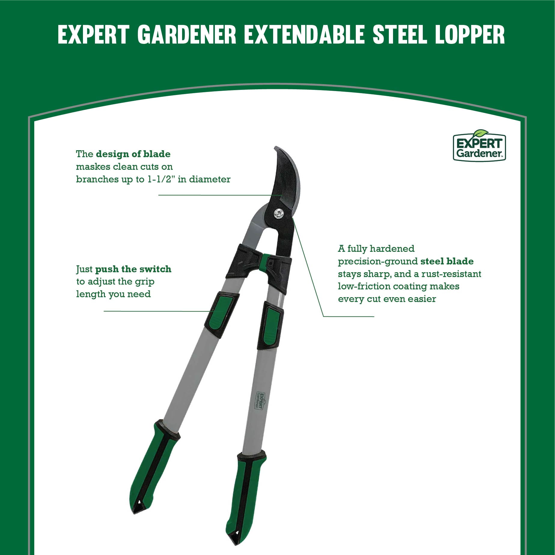 Expert Gardener Extendable 38in Lopper