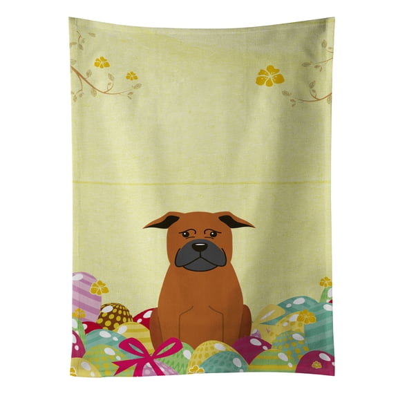 Carolines Treasures BB6111KTWL Easter Eggs Chinese Chongqing Dog Kitchen Towel 15 X 28" multicolor
