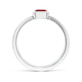 thumbnail image 2 of ANGARA Natural Emerald-Cut 1 ct Ruby Criss Cross Solitaire Engagement Ring in 14K White Gold for Women (Size-7x5mm) | July Birthstone, Anniversary, Jewelry Gift for Women | Natural Ruby Ring, 2 of 10