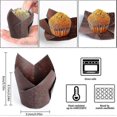thumbnail image 3 of Juego de 10 bolsas de papel para cupcakes con forma de tulipán, moldes de papel para cupcakes con forma de tulipán, bolsa para muffins, 3 of 5