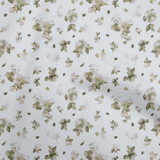 oneOone Silk Tabby Off White Fabric Florals Craft Projects Decor Fabric Printed By The Yard 42 Inch Wide