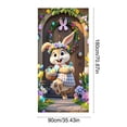 thumbnail image 2 of SIYTUAU Polyester Easter Door Curtain Banner With Bunny Egg Print For Party Celebration Hanging Flag A 35X71 Inch, 2 of 7