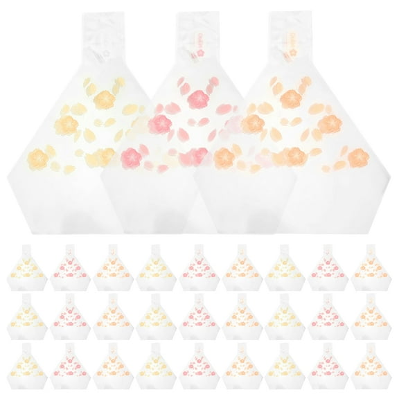 WEUVEB Triangle Onigiri Wrappers Multi-Color PP Easy Wrapping Sheets for Sushi Rice 50 Pieces