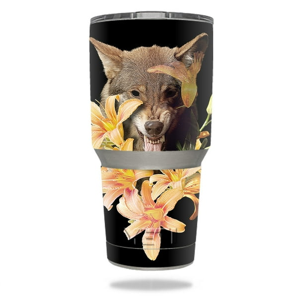 Skin Decal Wrap for Yeti 30 oz Tumbler Wolfish Flowers