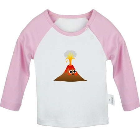 

Nature Volcano Pattern T shirt For Baby Newborn Babies T-shirts Infant Tops 0-24M Kids Graphic Tees Clothing (Long Pink Raglan T-shirt 6-12 Months)