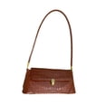 thumbnail image 4 of Bolso de mano de piel sintética para mujer, tipo sobre, con asa superior, ideal para ir al trabajo. Marrón con textura, 4 of 8