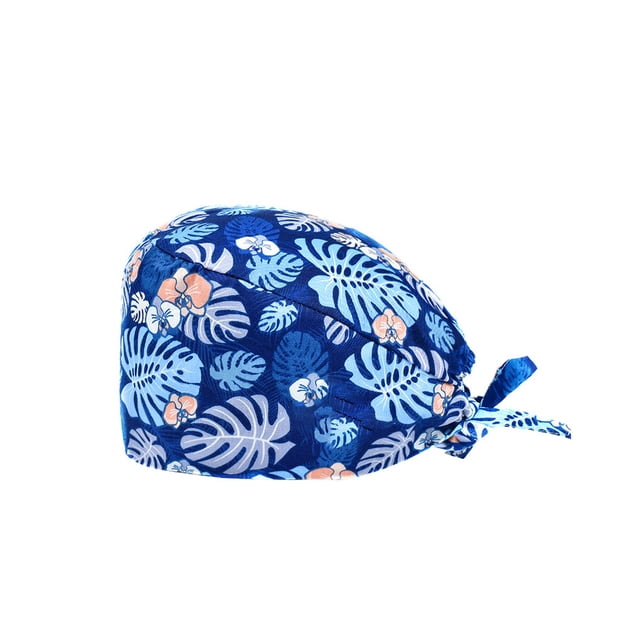 Wweixi 8 Pcs Gourd Caps Nurse Long-time Service Pure Color Dull Polish Printed Professional Assorted Colors Work Uniform Operating Hats L01 L05