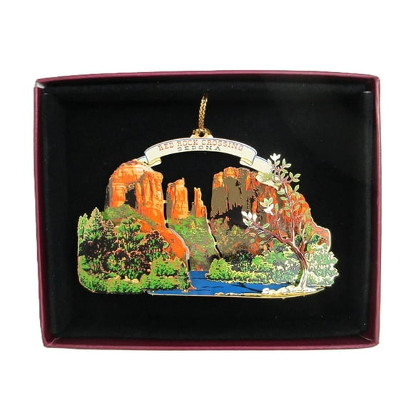 Sedona Arizona Ornament Red Rock Crossing 2D Colored Brass