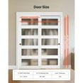 thumbnail image 2 of KFFKFF Sliding Closet Door, 60" (Double 31") x 80", Frosted Glass Bypass Doors with Hardware Kit & Floor Guide, Durable Wood and MDF Panels with Water-Resistant PVC Finish for Bedrooms and Closets, 2 of 9