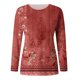 thumbnail image 3 of ICHUANYI Clearance Women's Printed Fashionable Loose Fitting Long Sleeved Round Neck Pullover(Red, XXL) ICHUANYI WER2023081002604, 3 of 3