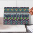 thumbnail image 2 of Tribal Cutting Board, Traditional Pattern Geometrics and Arrows Art, Decorative Tempered Glass Cutting and Serving Board, Small Size, Teal Purple Yellow, by Ambesonne, 2 of 5