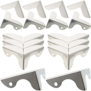 Inovat inovat 12 pcs silver color metal case box cabinet corner protectors  decorative edge cover safety guards, 1 x 1 x 1 inch