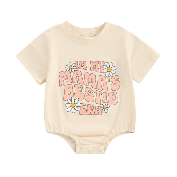 Baby Girls Summer Outfit Print Short Sleeve Romper T-Shirt Newborn Jumpsuit Clothes