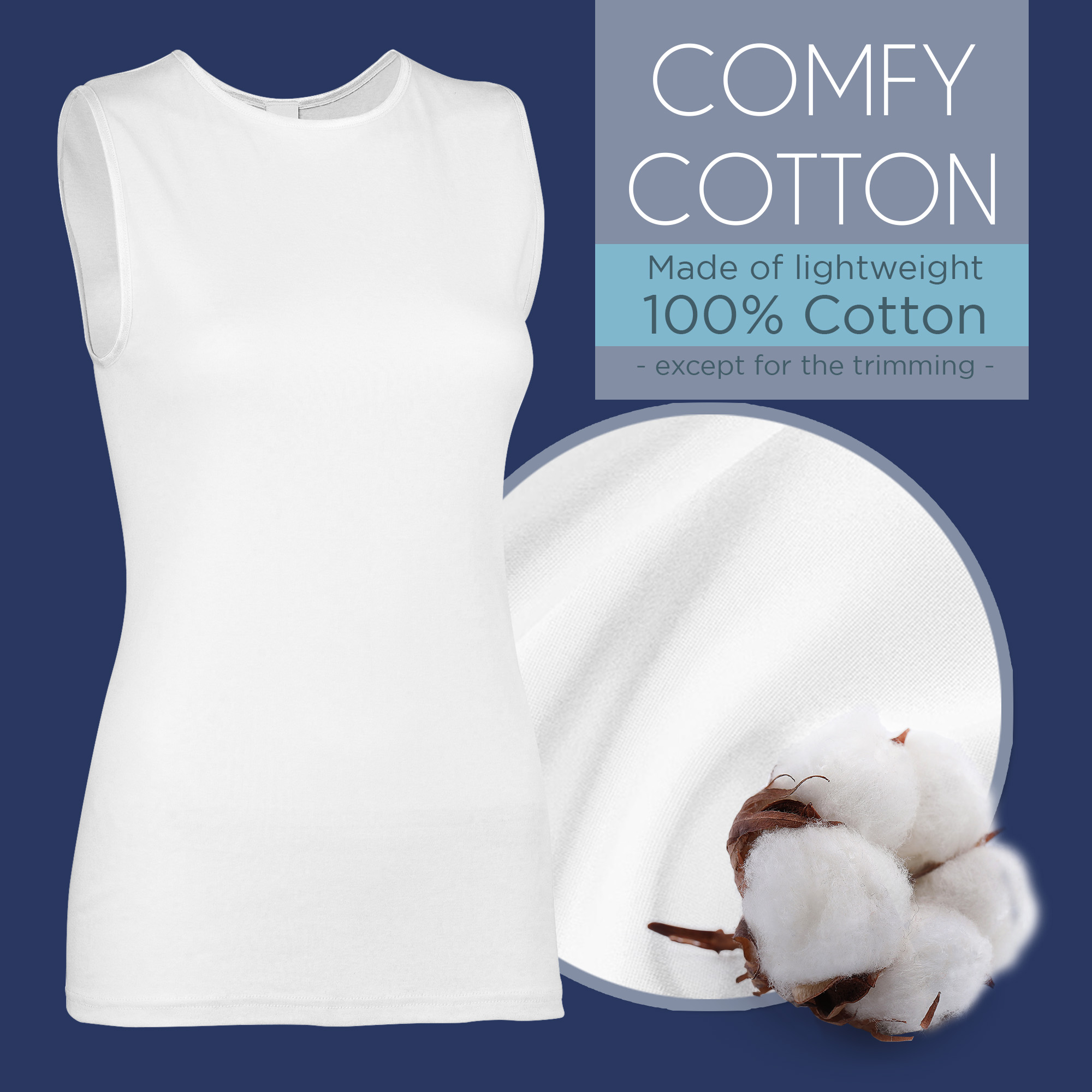 Rosette Girls 100% Cotton Cami Undershirts (2 Pack) – Soft & Breathable