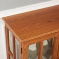 thumbnail image 3 of LED Display Cabinet with Lattice Doors, Dark Oak Finish and Adjustable Shelves Perfect for Home Decor and Storing Items, 3 of 16