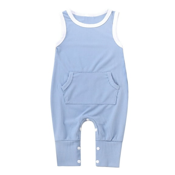 Fesfesfes Newborn Onesies Infant Baby Girls Boys Sleeveless Ribbed Solid Knit Jumpsuit Clothes