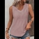 thumbnail image 4 of Camiseta Sin Mangas para Mujer, Conjuntos de Verano, Camisetas con Cuello en V, Camisetas Modernas con Ojales, Ropa Básica de Playa Sin Mangas Gris Rosado Pálido XXL, 4 of 7