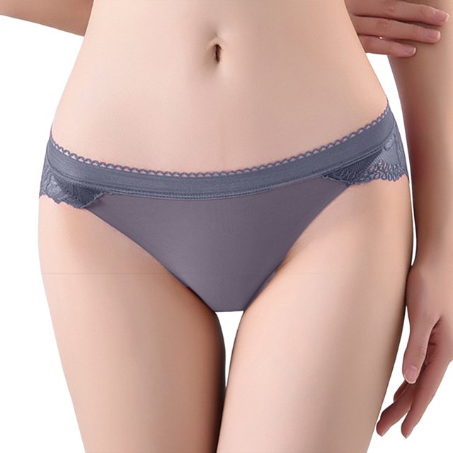 B91xZ Culotte Femme Taille Basse, Gris Foncé TG