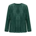 thumbnail image 5 of Bovemsi Women's Long Sleeve Tops Plus Size T Shirt 2025 Fall Crew Neck Pleated Pullover Loose Fit Long Sleeve Blouse, 5 of 7