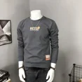 thumbnail image 2 of Camiseta de cuello redondo con estampado de manga larga para hombre, divertida, de algodón, de corte regular, de diseñador, talla XXL, para uso social y urbano, 2 of 4