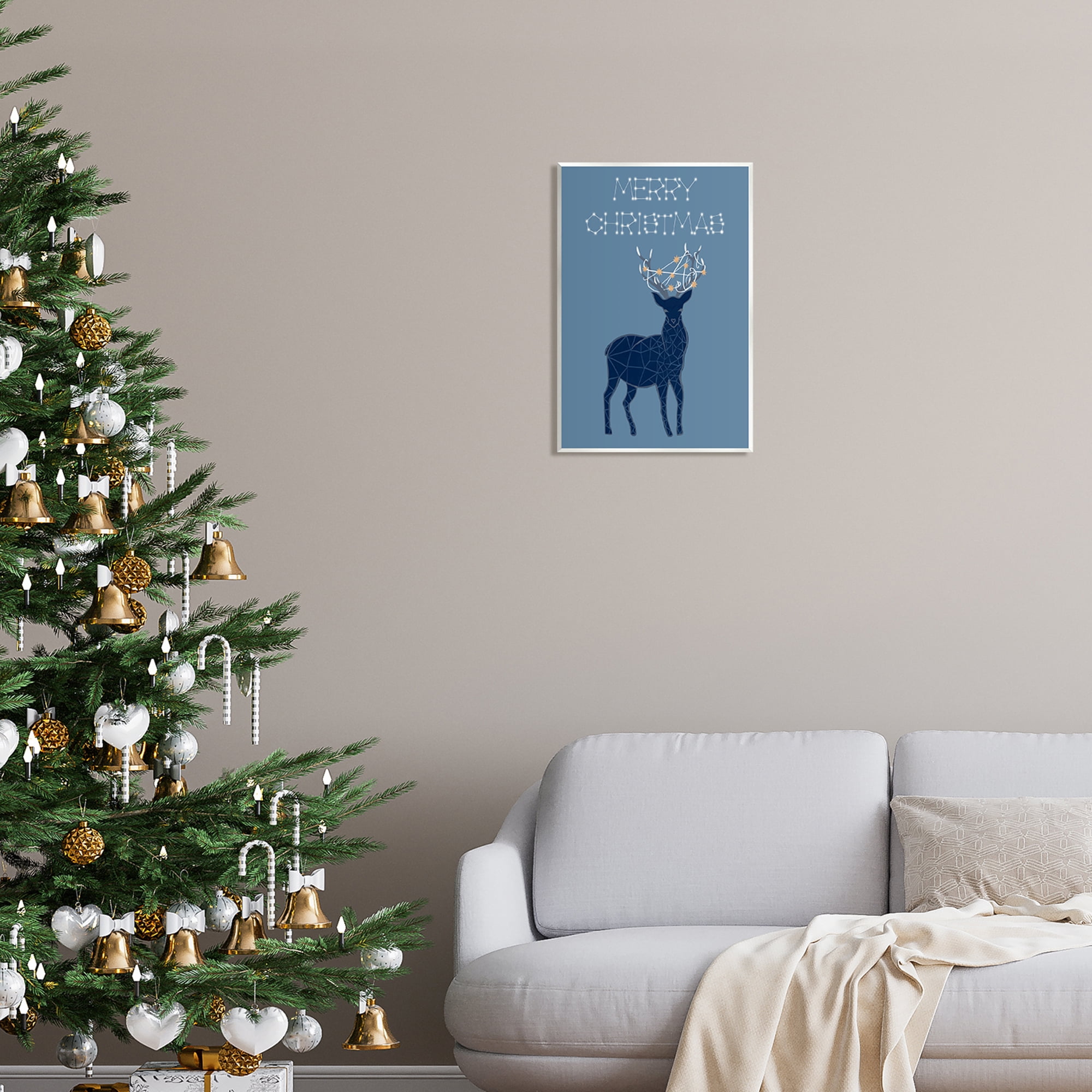 Stupell Industries Christmas Constellations Deer Holiday Painting Unframed Art Print Wall Art, 13 x 19