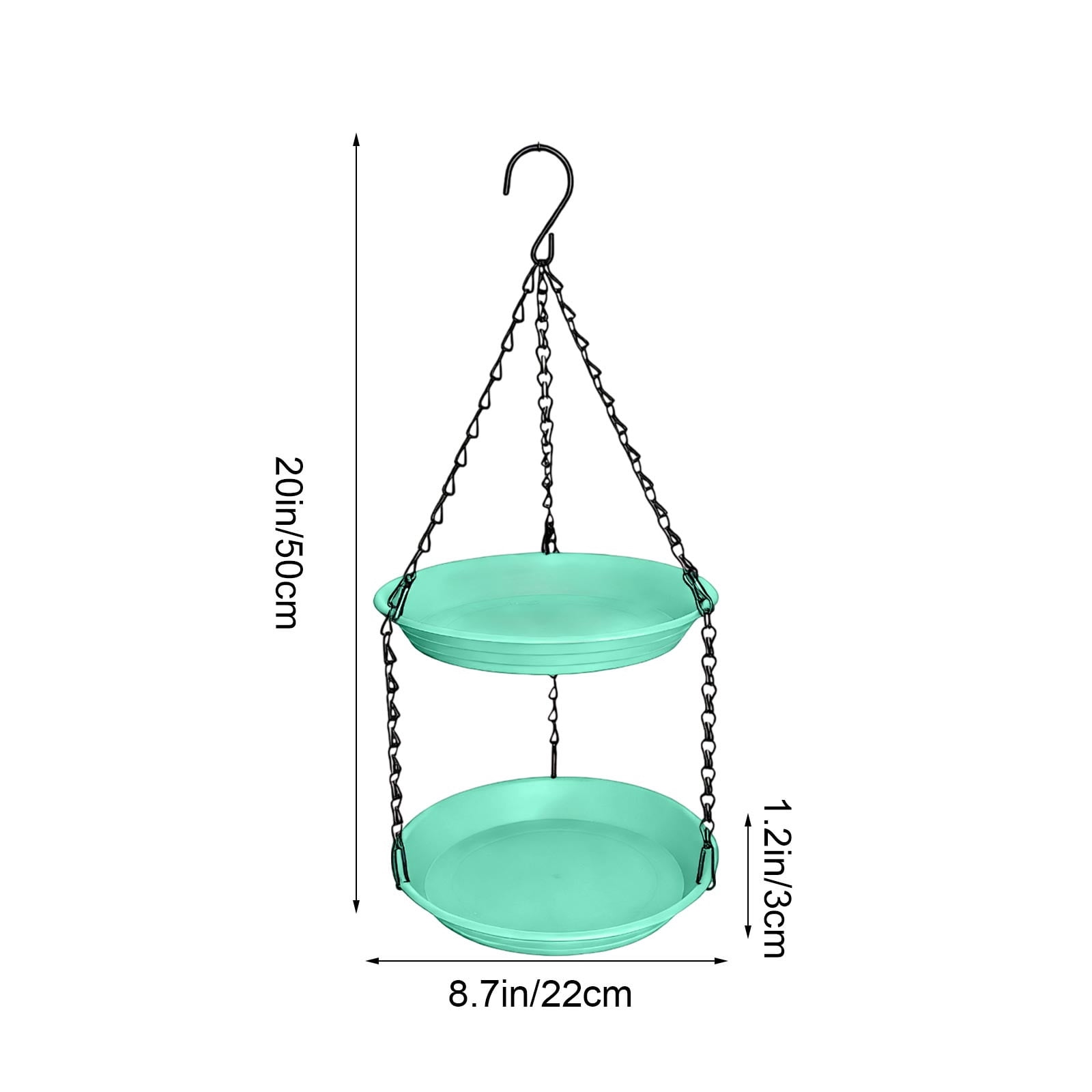 2-in-1 Double Layer Hanging Bird Feeder and Waterer Outdoor Plastic Small Bird Feeding Station with Chain Compact Garden Decor